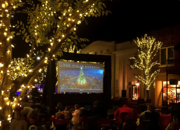 Christmas Movie in the Street in Fairhope, AL
